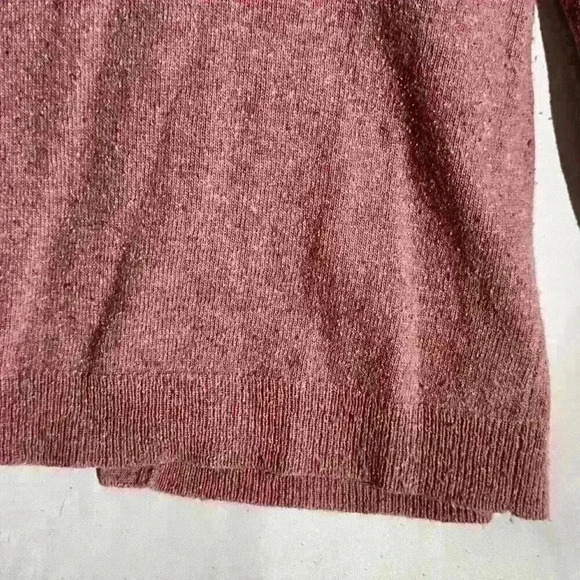 J Jill Sweater Womens Medium Heather Pink Wool and Silk Cardigan Knit - Picture 6 of 10